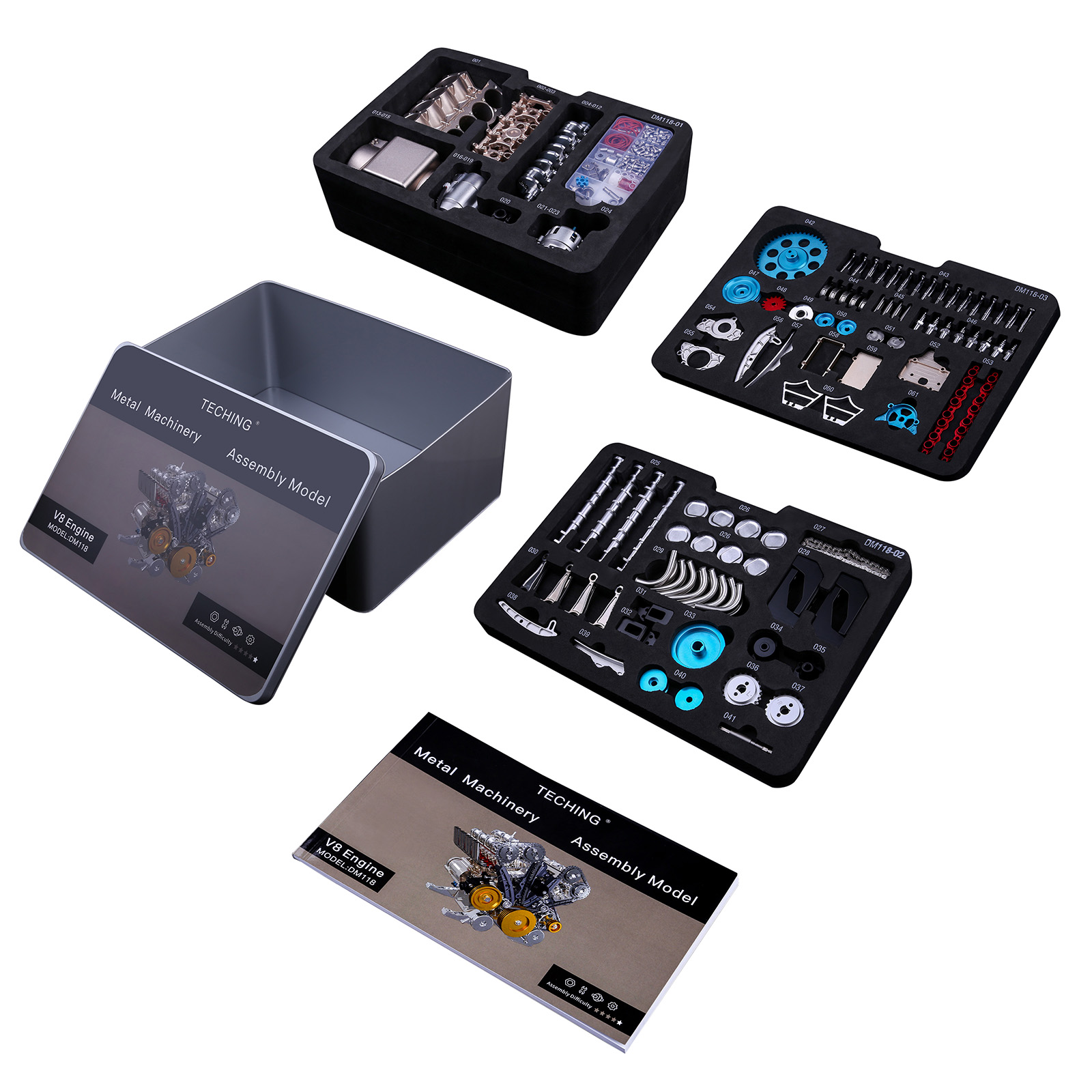500+ stuks DIY V8 motormodel m - Model Kit Engine recensie en prijs